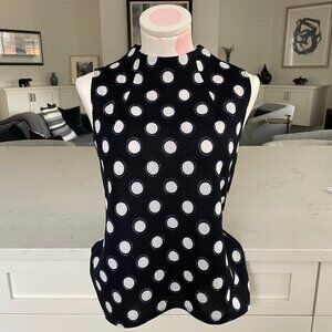 Brody Myles Sleeveless Circle Pattern Golf Top Navy White XS/S no sz/fabric tag